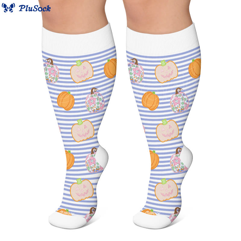 Plusock Plus Size Stripe Spider Ghost Compression Socks - image 10
