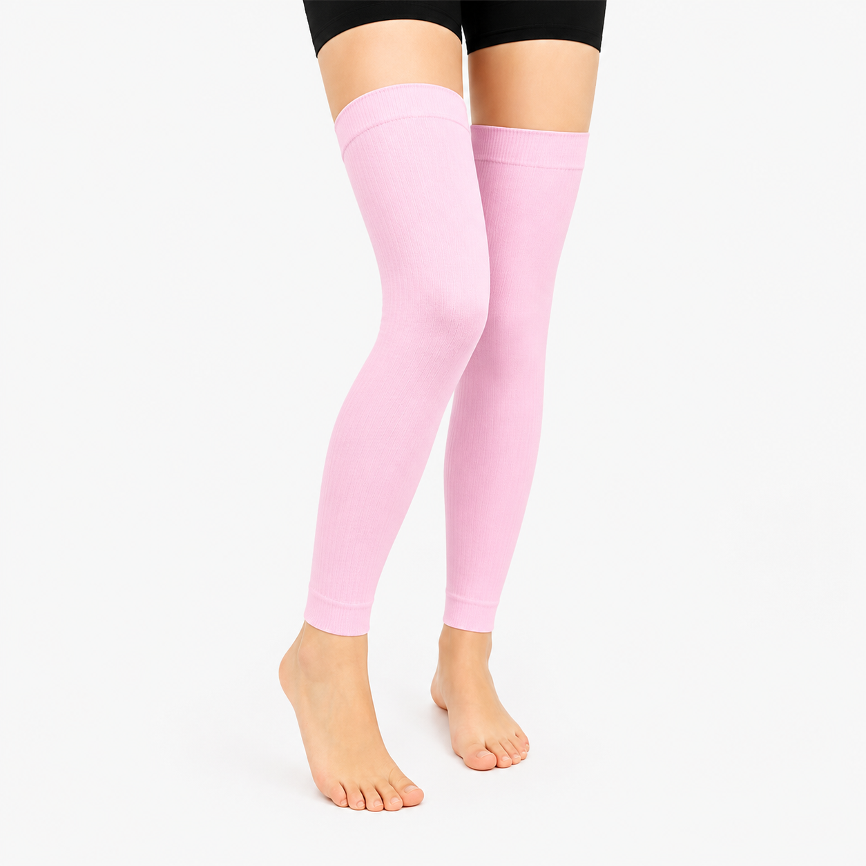 Plusock Pink Dots Series Thigh High Compression Sleeves(3 Pairs) - Light Pink - L/XL - image 3