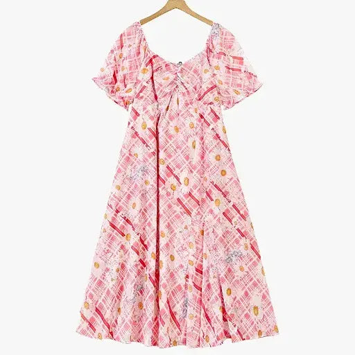 plus size plaid maxi dress Plusock Square Neck Puff Short Sleeve Daisy Print Summ – plusock color:Yellow Gold Santa Womens Novelty Christmas SIZE CHART dress with split