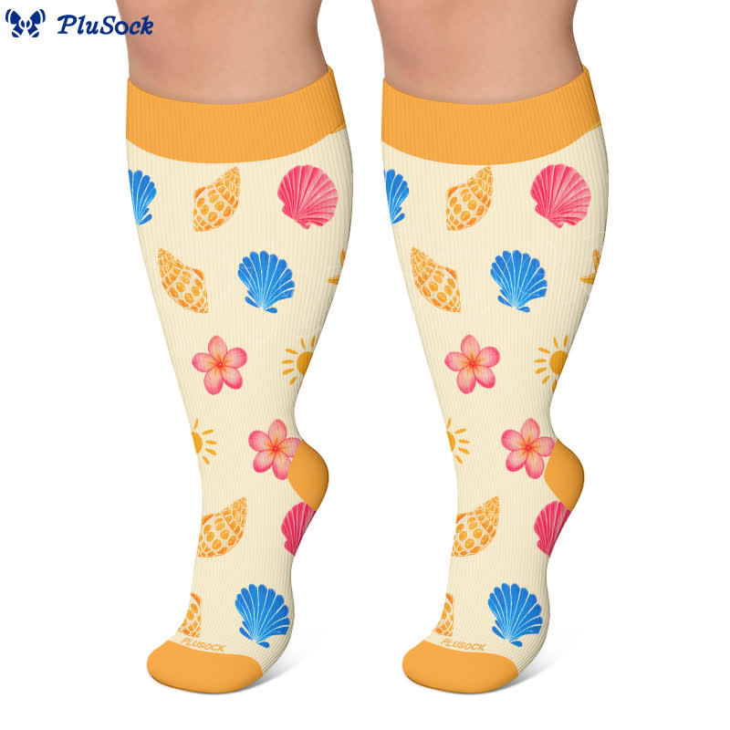 Plusock Plus Size Cherry Grapefruit Print Compression Socks - image 10