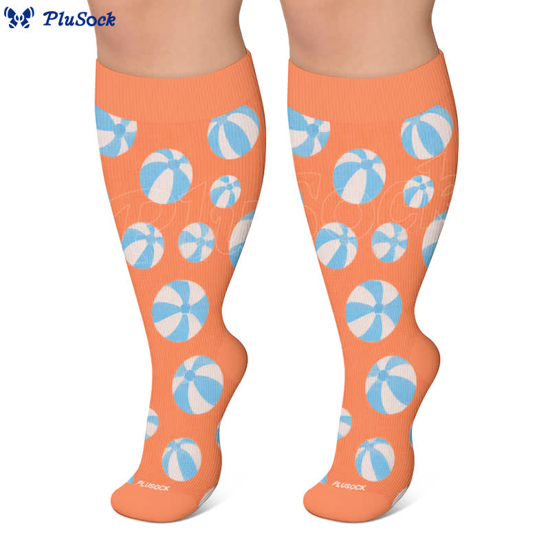 Plusock Plus Size Ocean Wave Compression Socks - image 10