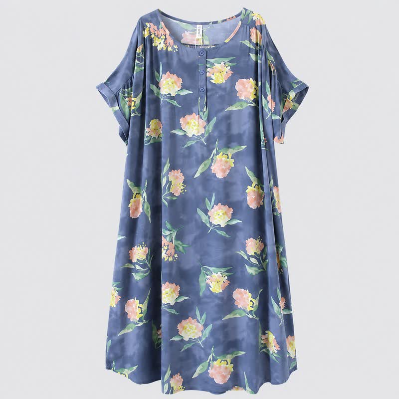 Plusock Relaxed Floral Lounge Midi Dress - image 5