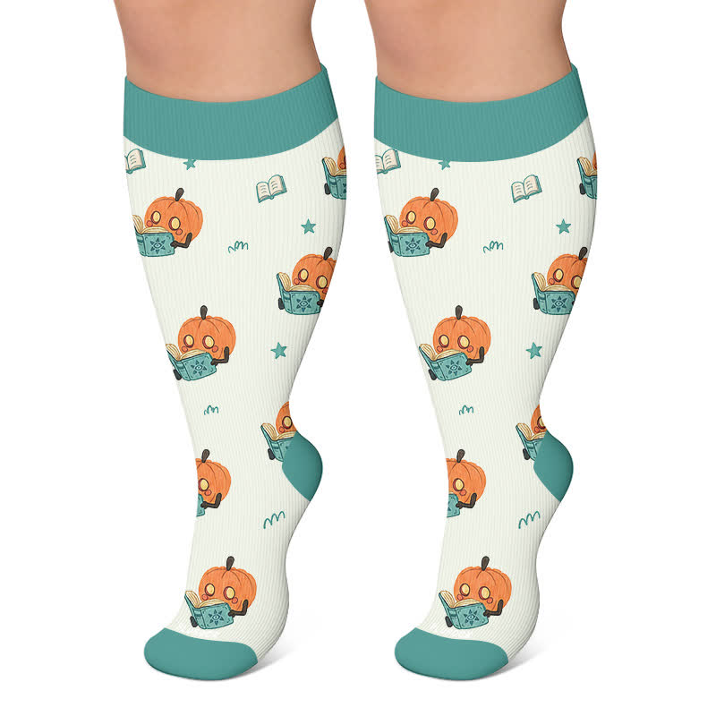 Plusock Plus Size Witch Cat Rabbit Compression Socks - Blue - 4XL - image 6