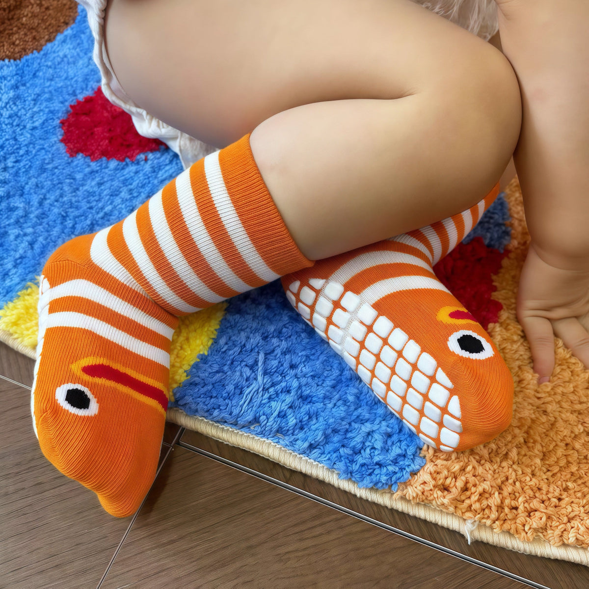 Plusock Striped Funny Face Family Set Slipper Socks (4 Pairs) - image 8