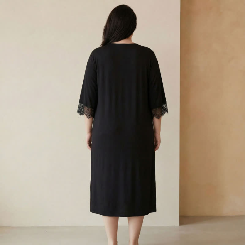 Plusock Lace Trim Nightgown Loungewear - image 6