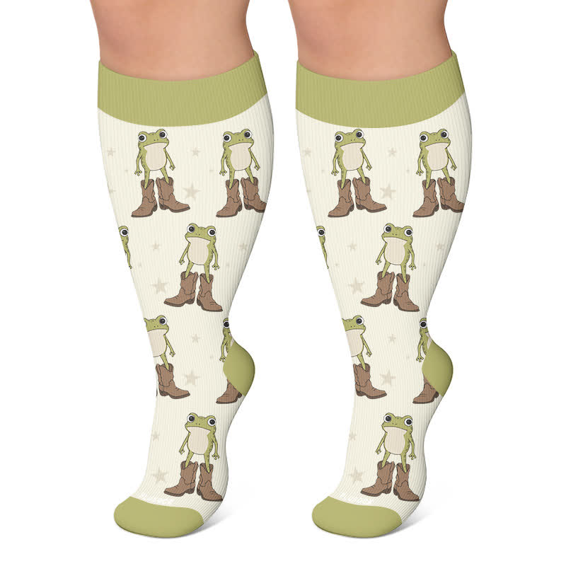 Plusock Plus Size Cowboy Style Animal Compression Socks - Green - 4XL - image 5