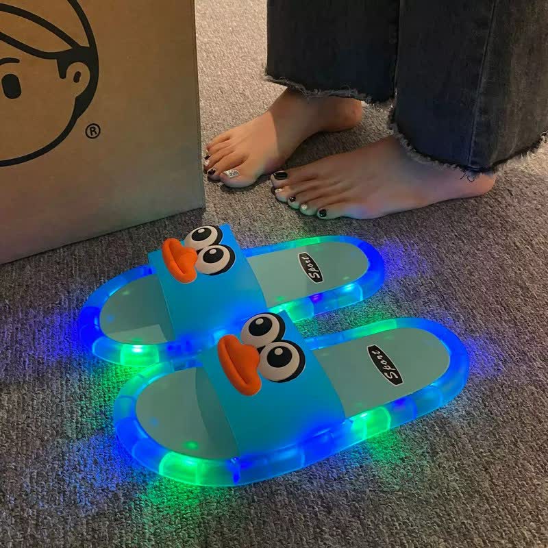 Plusock Full Lips Light Up Jelly Slides - Blue - Kids EU34–35(3–3.5) - image 3