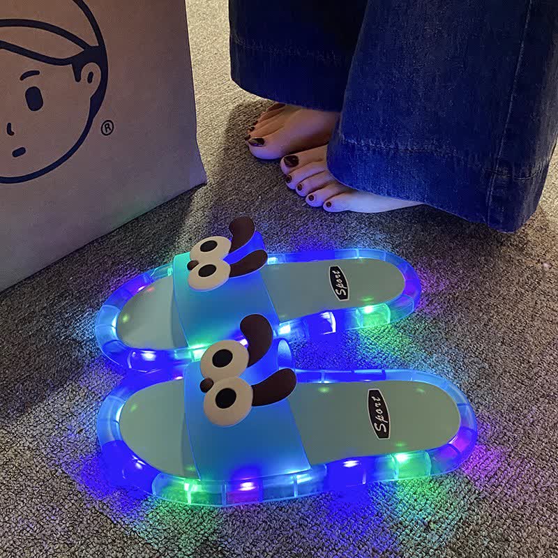 Plusock Ear Dog Light Up Jelly Slides - Blue - Kids EU34–35(3–3.5) - image 3