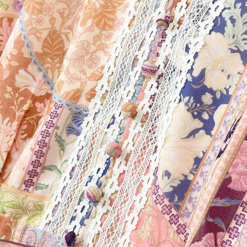 Plusock Vintage Patchwork Floral Midi Dress - image 4