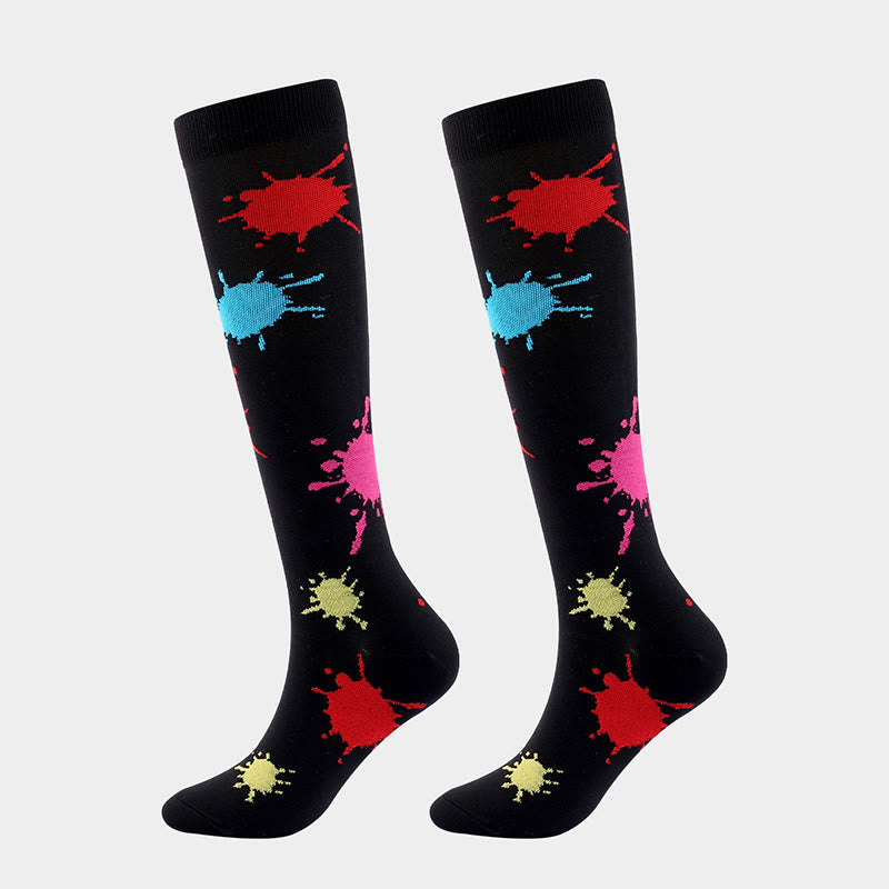 Plus Size Various Patterns Compression Socks(6 Pairs)