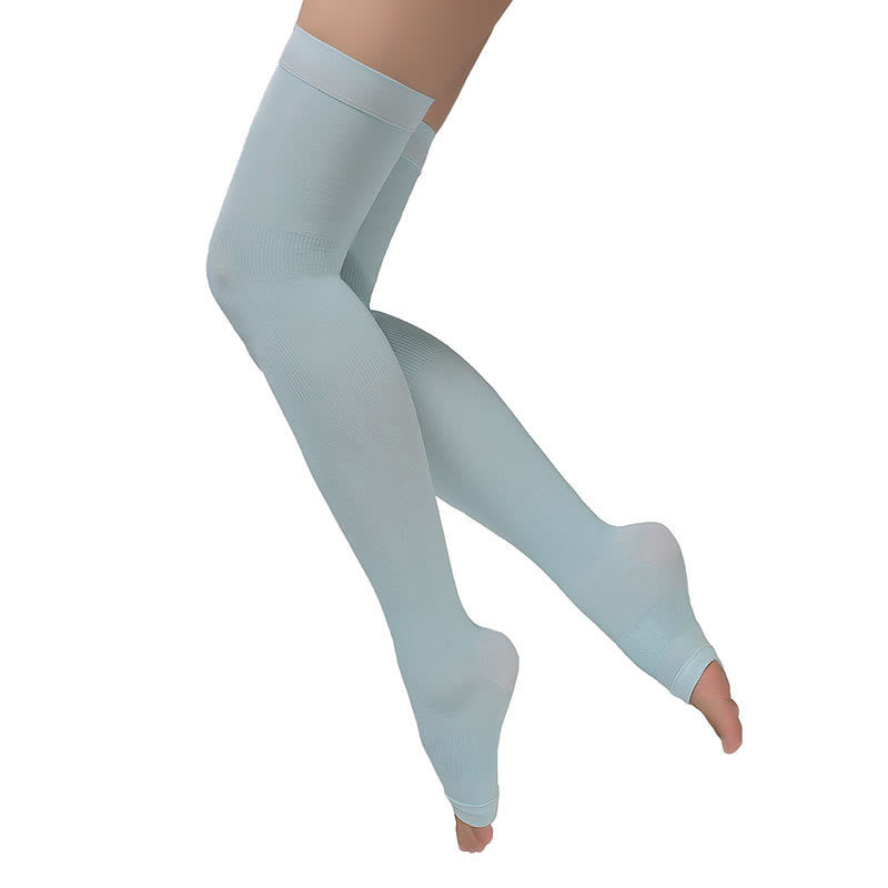 Plus Size Open Toe Thigh High Compression Socks(2 Pairs)
