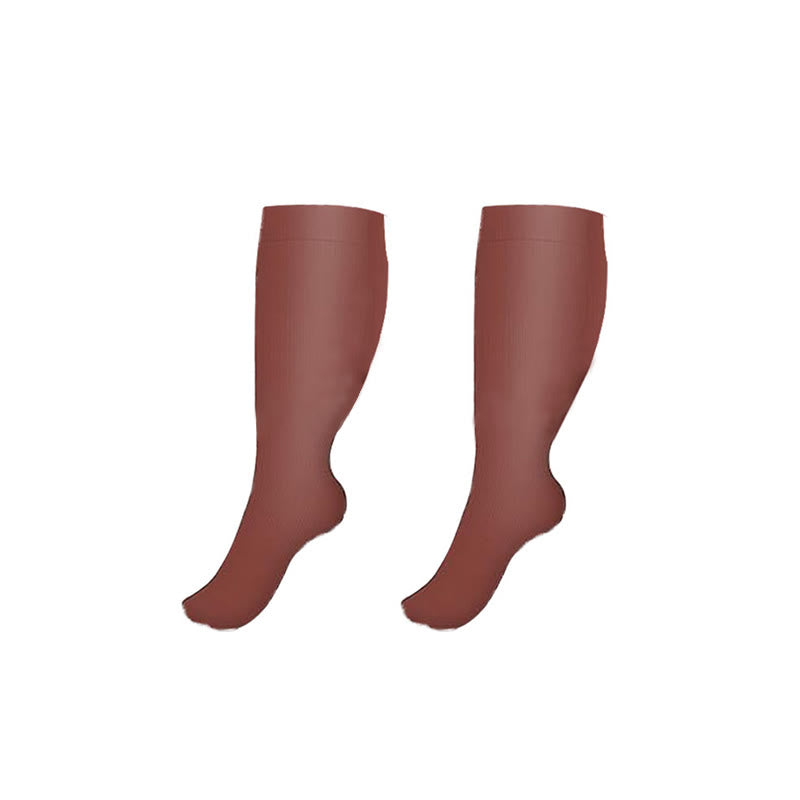 Plusock Plus Size Wide Calf Compression Socks(3 Pairs)
