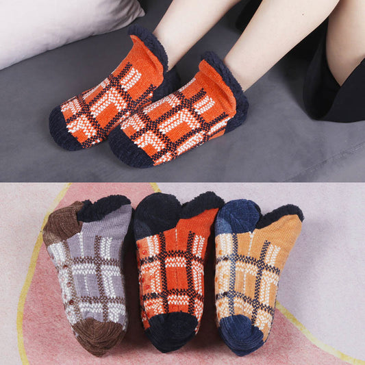 Plusock Plus Size Grid Slipper Socks