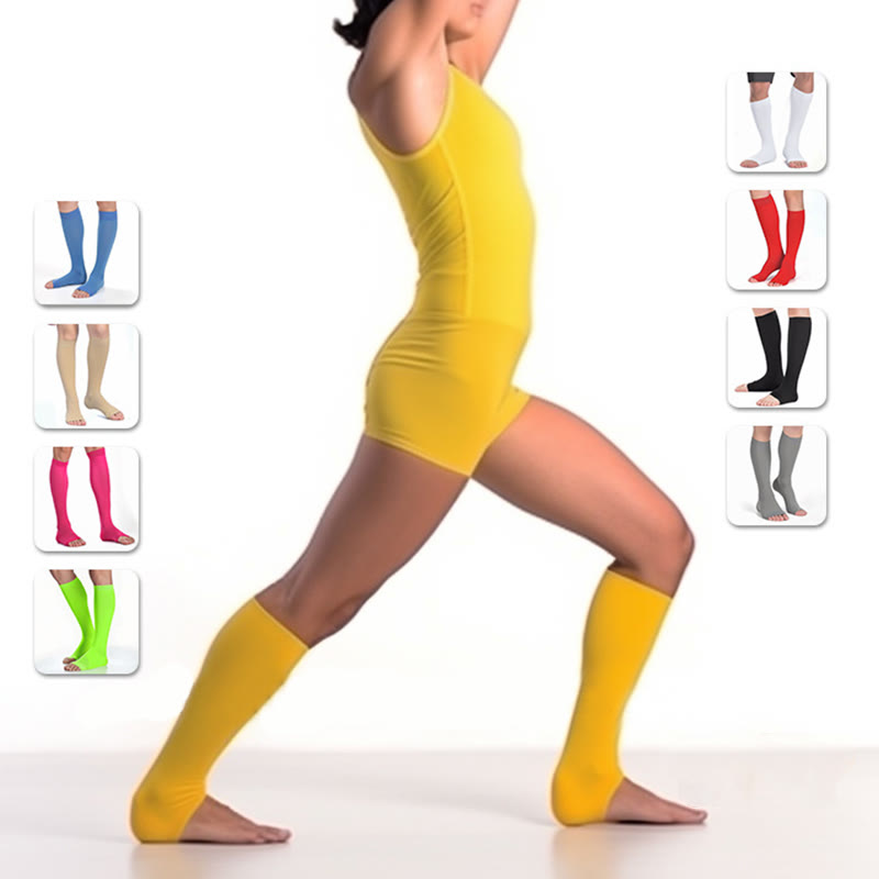 Plus Size Multicolor Open Toe Compression Socks - image 2