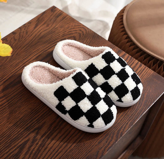 Plusock Plus Size Checkerboard Slippers