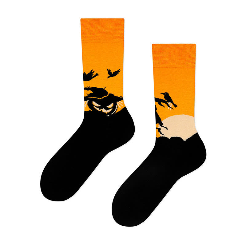 Plus Size New Halloween Crew Socks(4 Pairs)