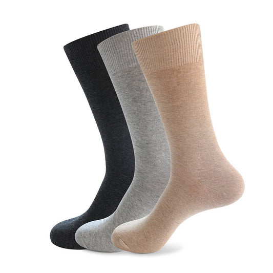 Plusock Plus Size Durable Solid Crew Socks(7 Pairs)