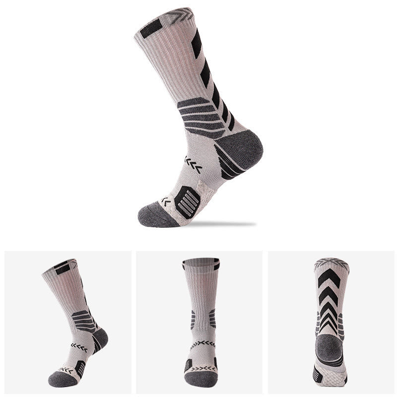 Plus Size Color Matching Quarter Compression Socks(6 Pairs)