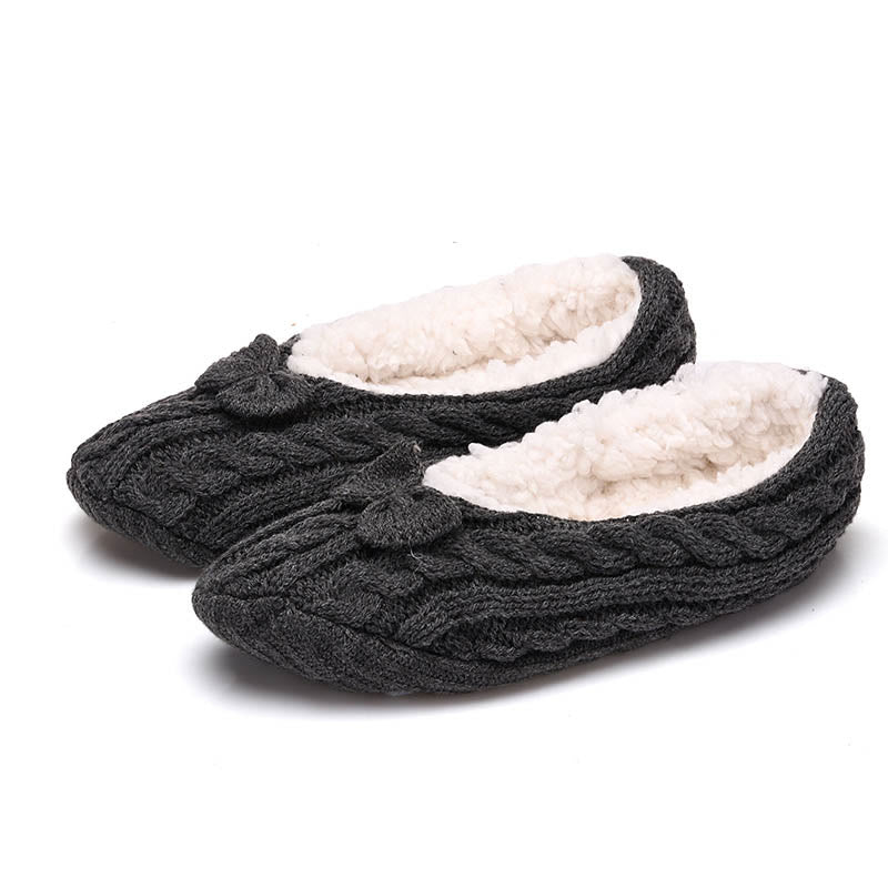 Plus Size Bow Knot Slipper Socks