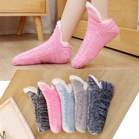 Plusock Plus Size Plush Ankle Slipper Socks