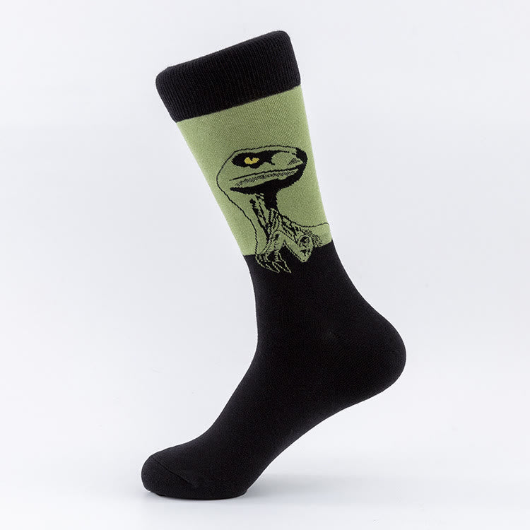 Plus Size Dinosaur Crew Socks(5 Pairs)