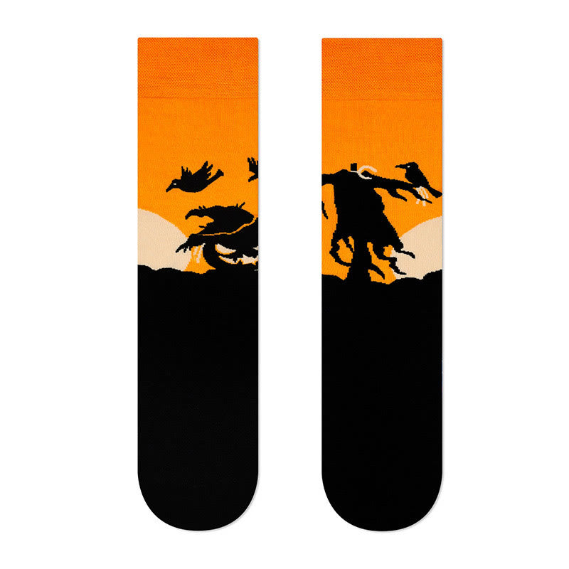 Plus Size New Halloween Crew Socks(4 Pairs)