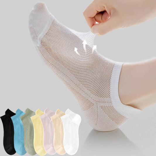 Plusock Plus Size Breathable Full Mesh Ankle Socks(7 Pairs)