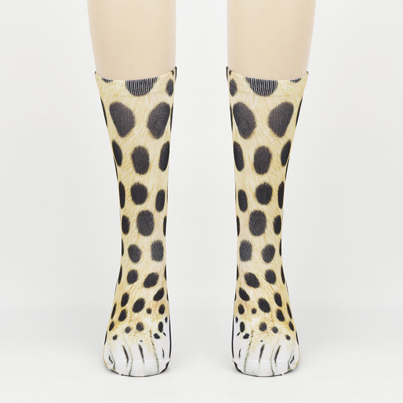 Plus Size Eagle Lizard Leopard Paws Quarter Socks(3 Pairs)