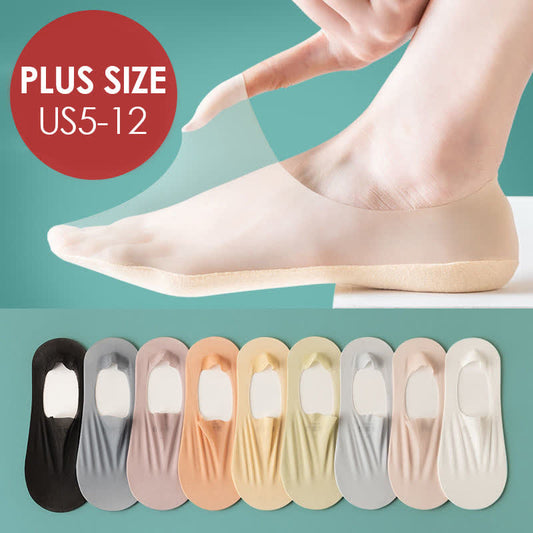 Plusock Plus Size Ultra Thin No Show Socks(5 Pairs)
