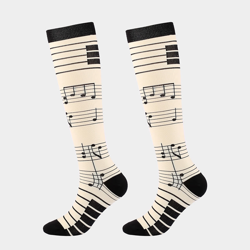 Plus Size Various Patterns Compression Socks(6 Pairs)