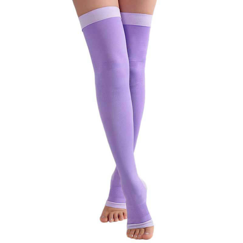 Plus Size Open Toe Thigh High Compression Socks(2 Pairs)