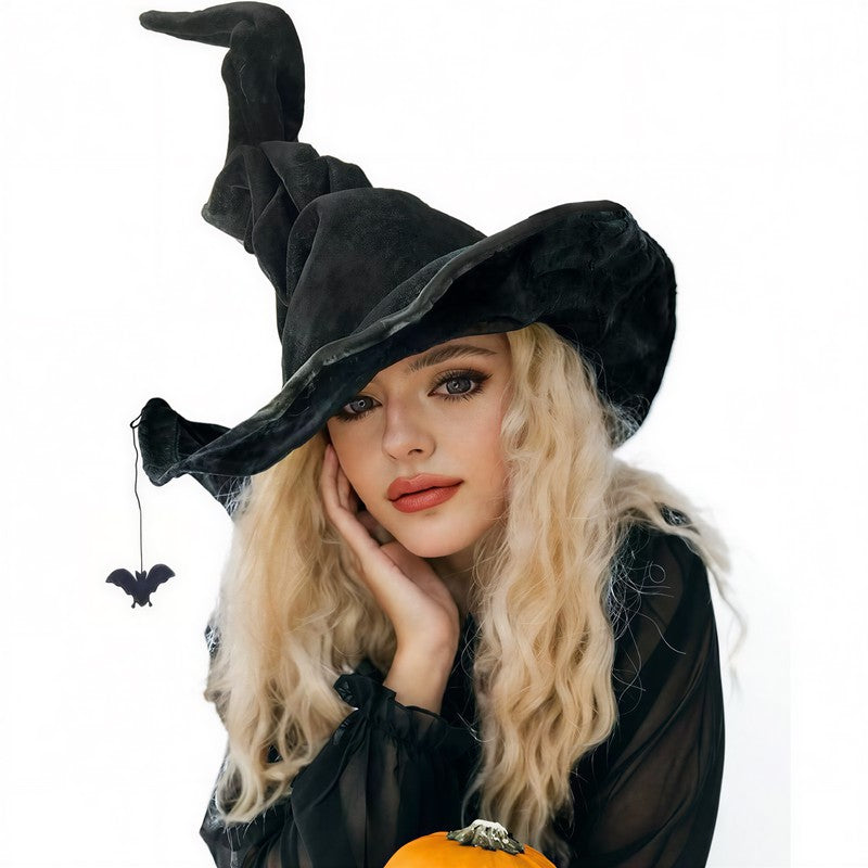 Plusock Gothic Buckle Spider Accent Halloween Witch Hat - B - One Size - image 1
