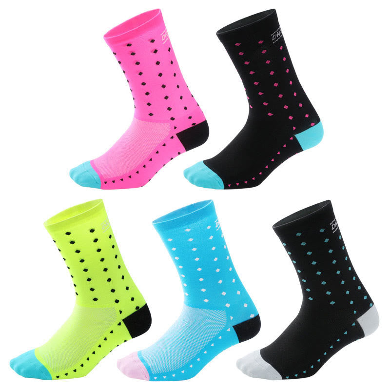Plus Size Dot Quarter Compression Socks(5 Pairs)