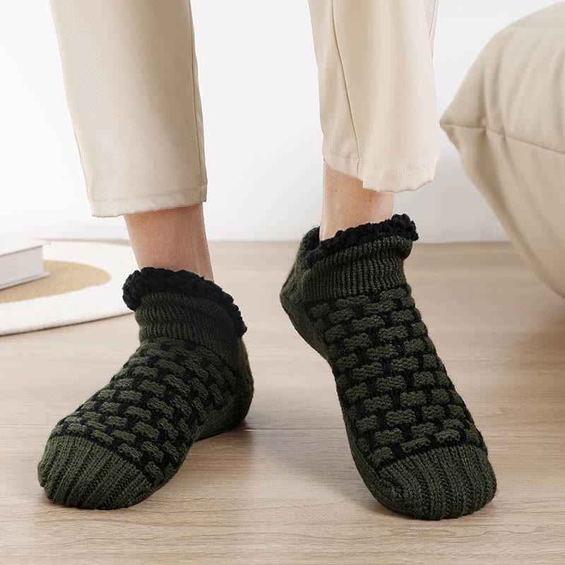 Plus Size Rectangular Grid Slipper Socks