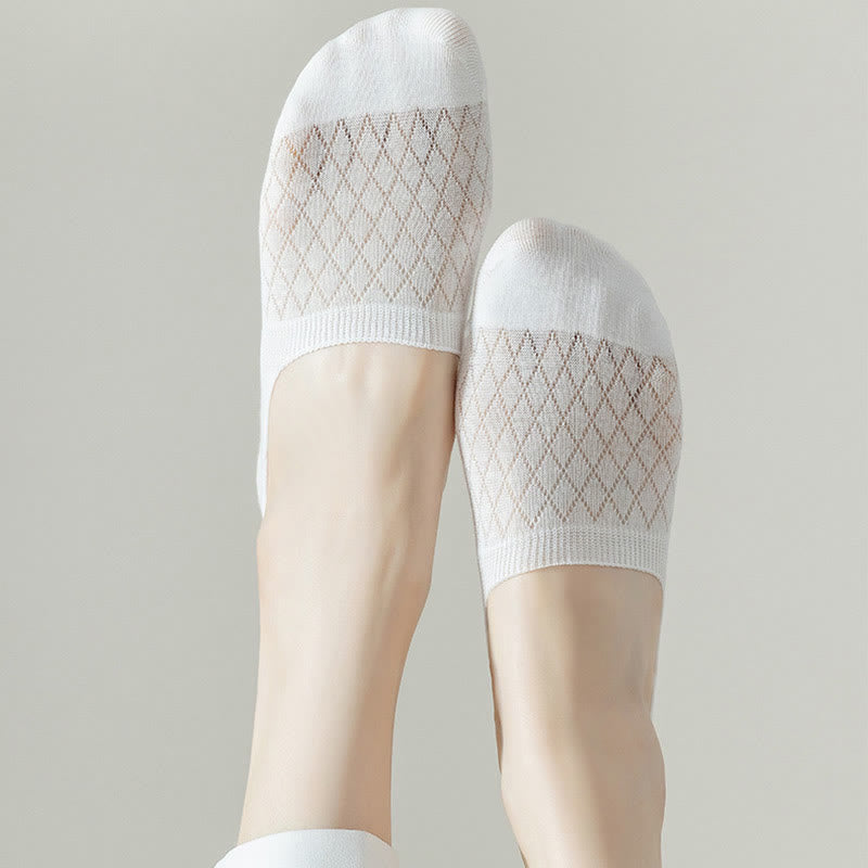 Plus Size Grid Elasticity No Show Socks(8 Pairs)