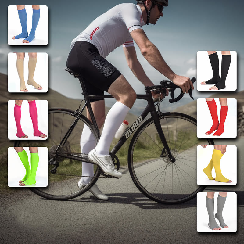 Plus Size Multicolor Open Toe Compression Socks - image 4
