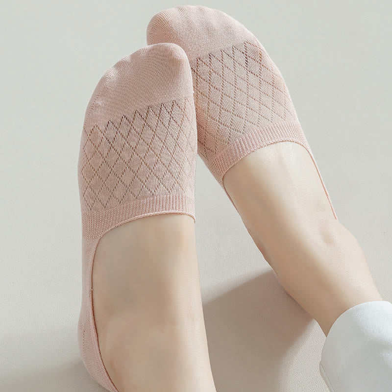 Plus Size Grid Elasticity No Show Socks(8 Pairs)