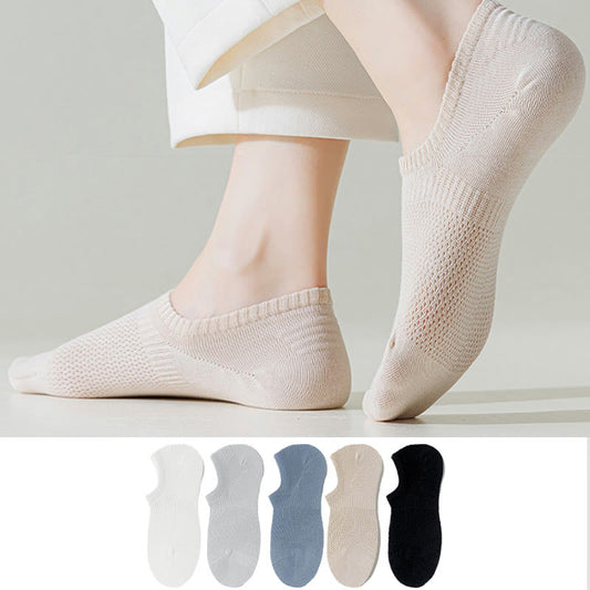 Plusock Plus Size Summer Mesh No Show Socks(5 Pairs)