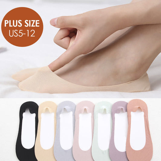 Plusock Plus Size Non-Slip No Show Socks(7 Pairs)