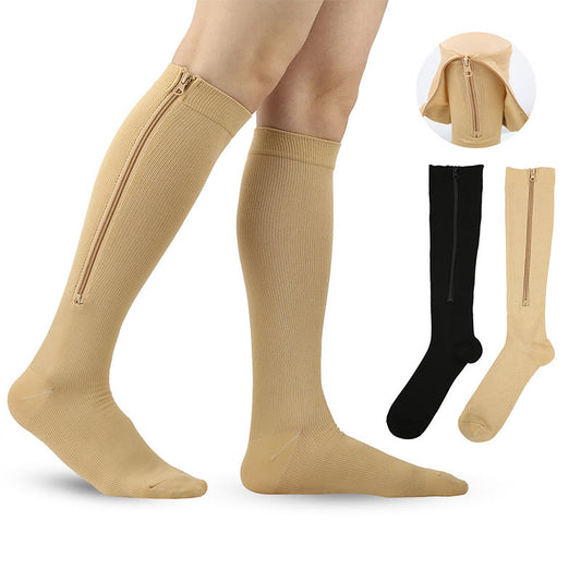 Zipper Knee High Compression Socks(3 Pairs) - image 0