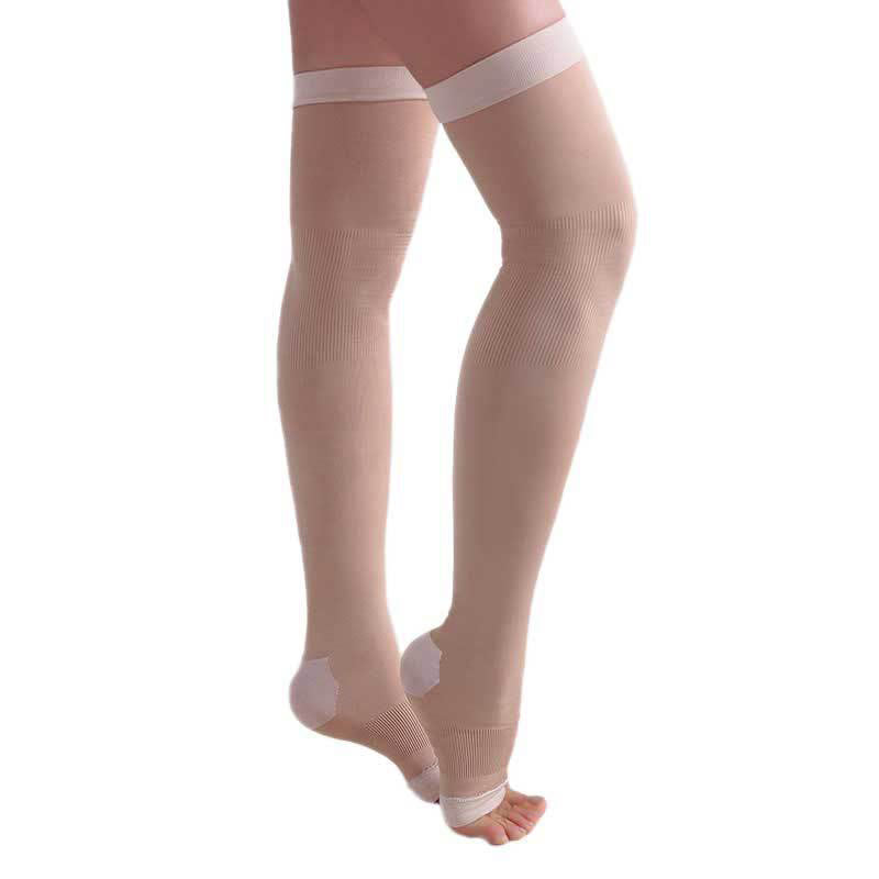 Plus Size Open Toe Thigh High Compression Socks(2 Pairs)