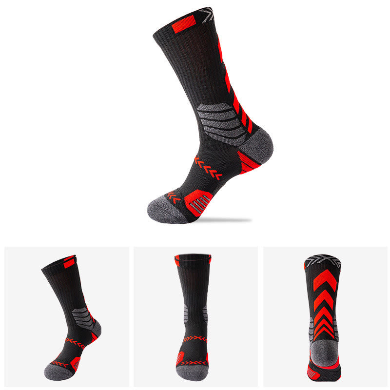 Plus Size Color Matching Quarter Compression Socks(6 Pairs)
