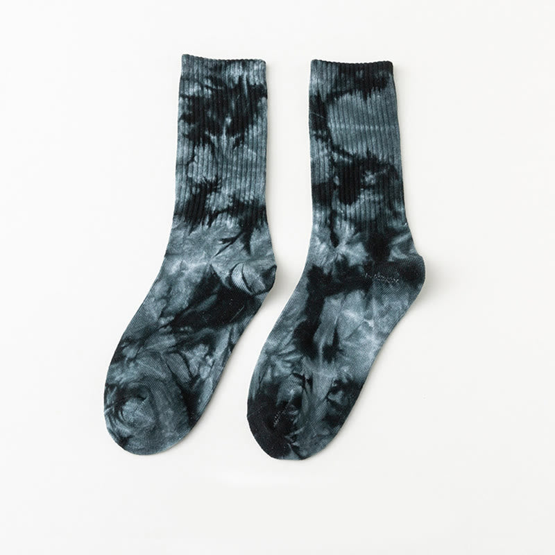 Plusock Plus Size Tie-dye Crew Socks(5 Pairs)