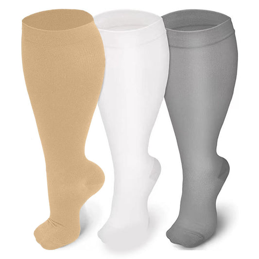 Plusock 2XL-7XL Light Color Plus Size Compression Socks(3 Pairs)