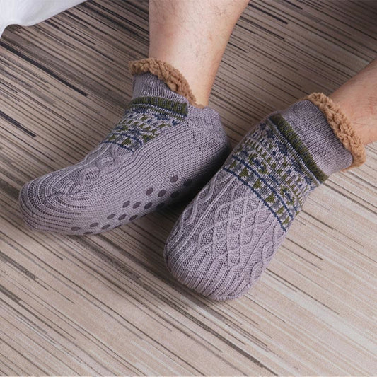 Plusock Plus Size Thickened Knitted Home Slipper Socks