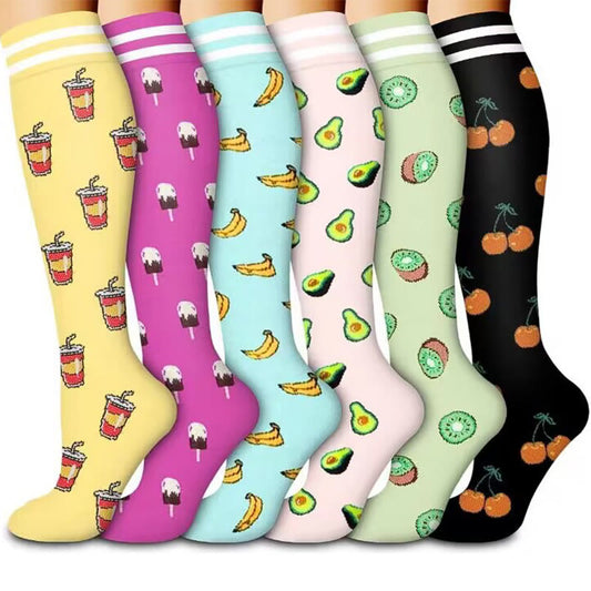 Plusock Fruits Series Compression Socks(6 Pairs)
