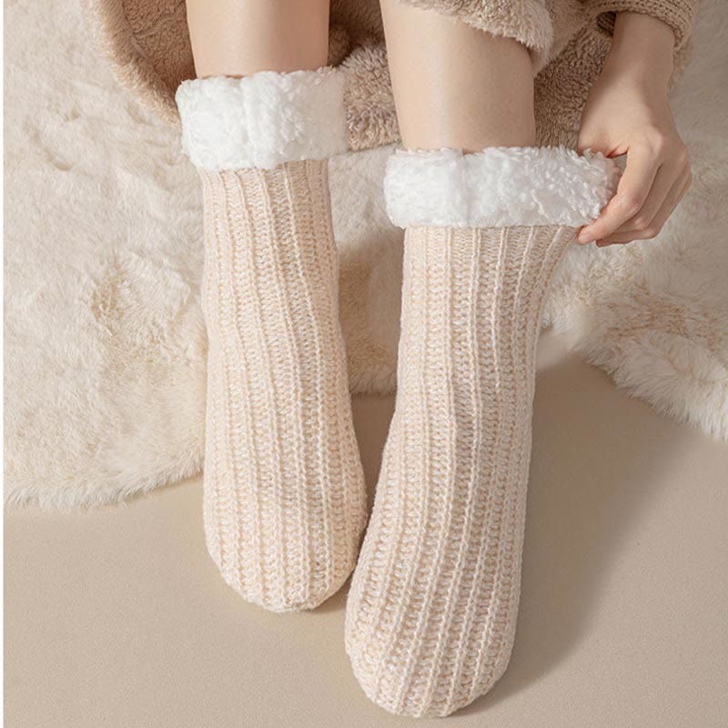 Plus Size Fleece Comfy Thick Slipper Socks(2 Pairs)