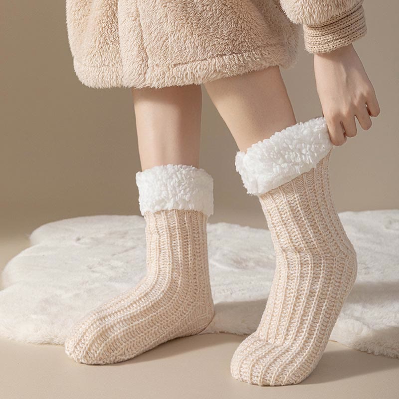Plus Size Fleece Comfy Thick Slipper Socks(2 Pairs)