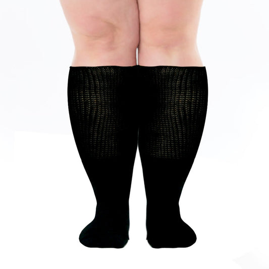 Plusock Plus Size Super Loose Knee High Diabetic Socks(3 Pairs)