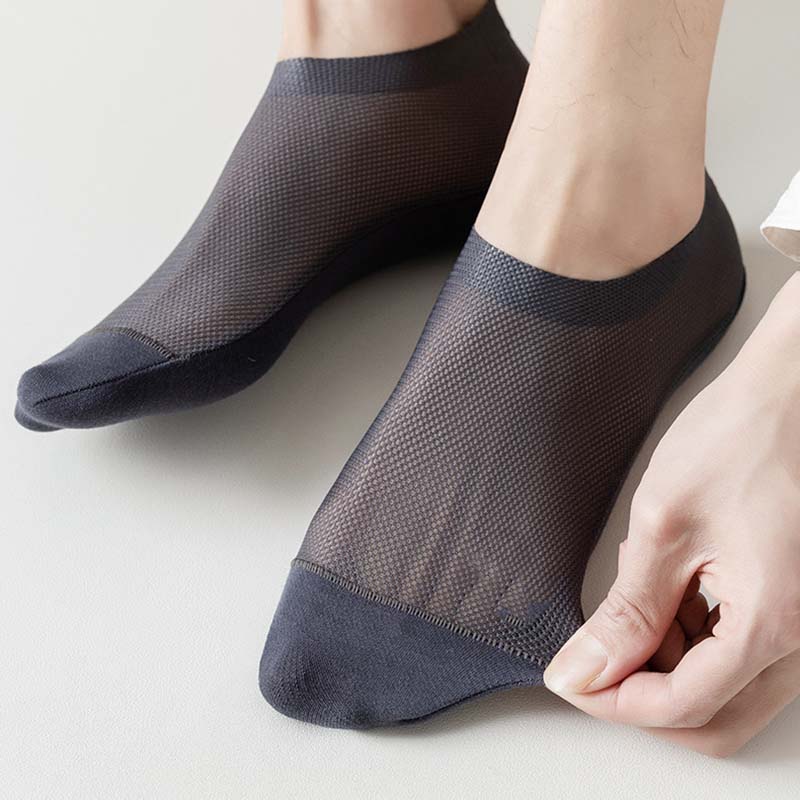 Plus Size Ice Silk Breathable Ankle Socks(3 Pairs)